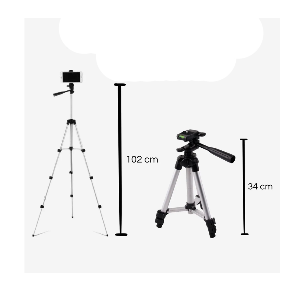 Tripé Universal com Nível (Câmera e Celular)