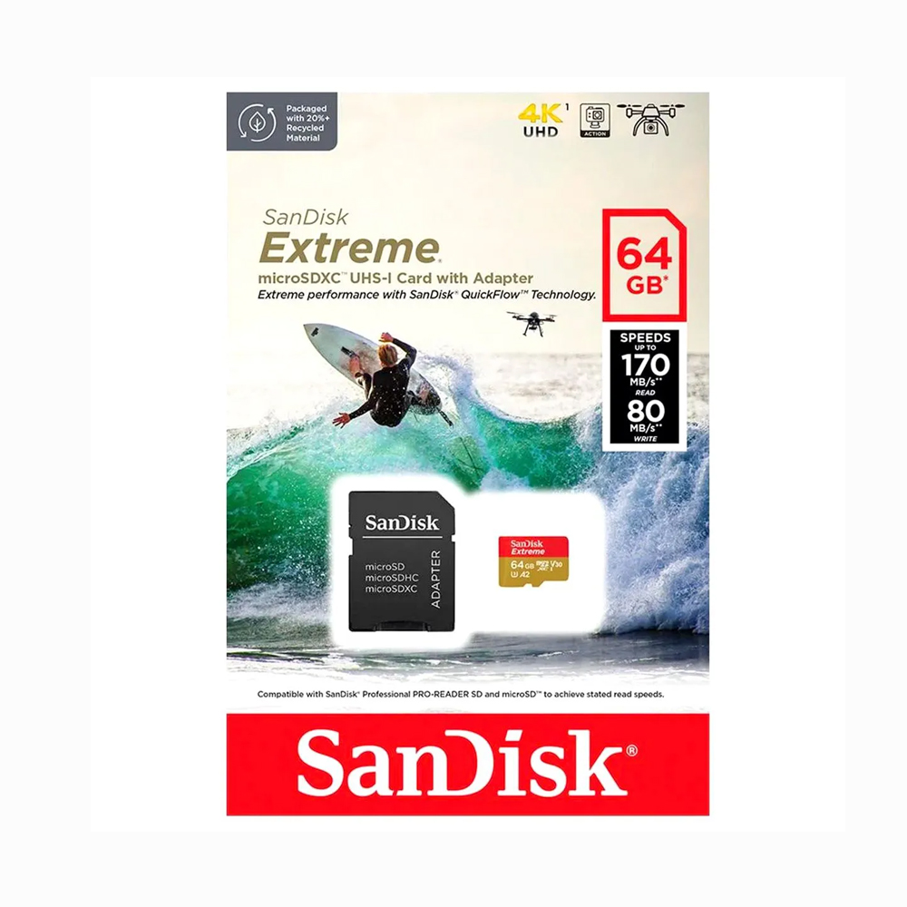 Cartão de Memória SanDisk 64GB Extreme